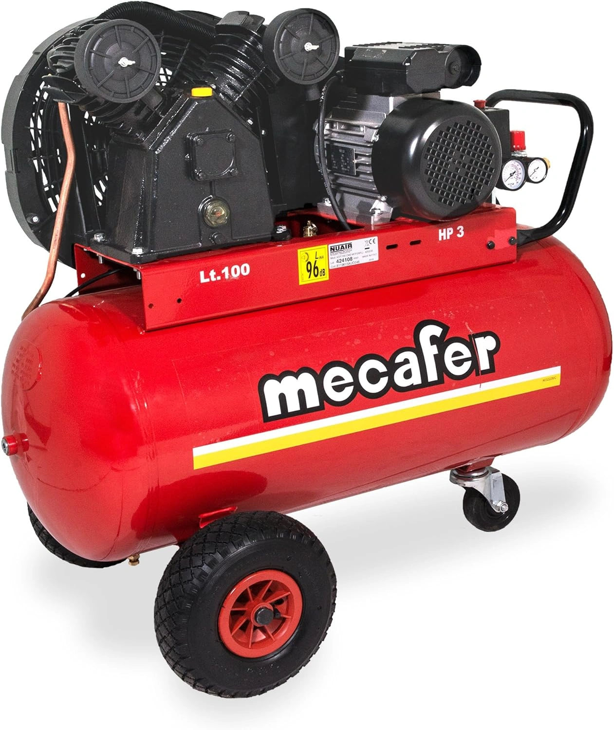 Compresseur Mecafer 100L 3 CV avec réservoir en fonte