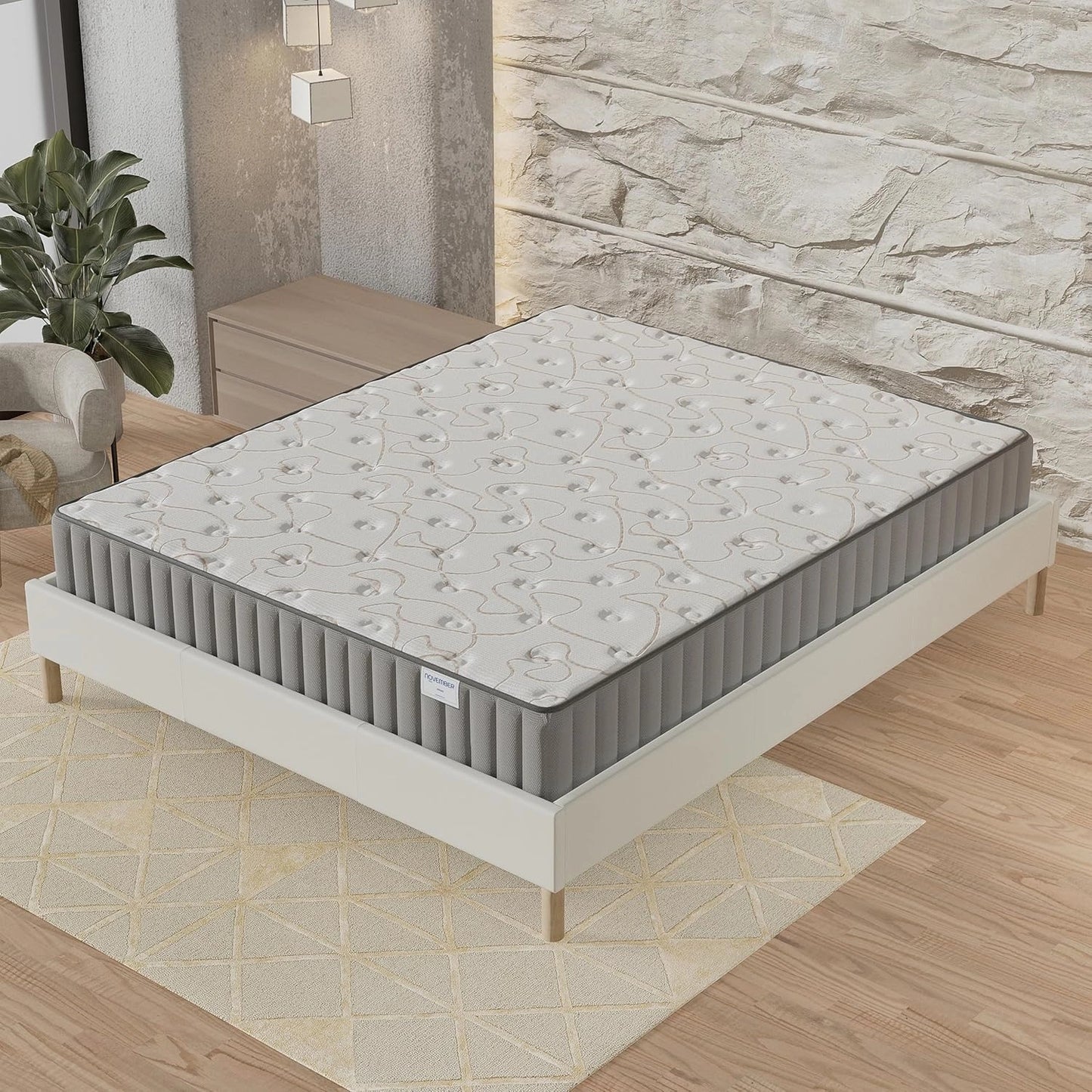 Matelas Hybride 140x190 cm Orionis - Mousse à Mémoire et Haute Densité - Épaisseur 22 cm - Soutien Confortable - Traitement Antibactérien