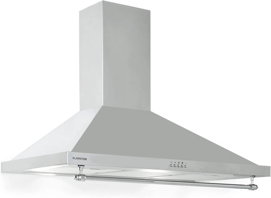 Klarstein Hotte Aspirante Silencieuse 90 cm, Éclairage LED, Débit 591,5 m³/h, Filtres à Graisse, Classe Énergétique A, Système d'Évacuation