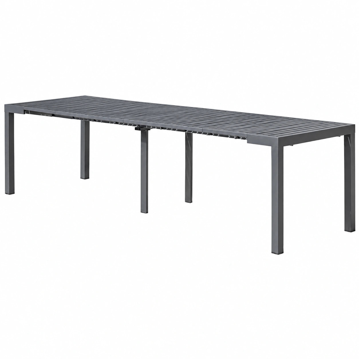 Console Extensible en Aluminium pour 2 à 12 Personnes - Design Moderne Gris Foncé