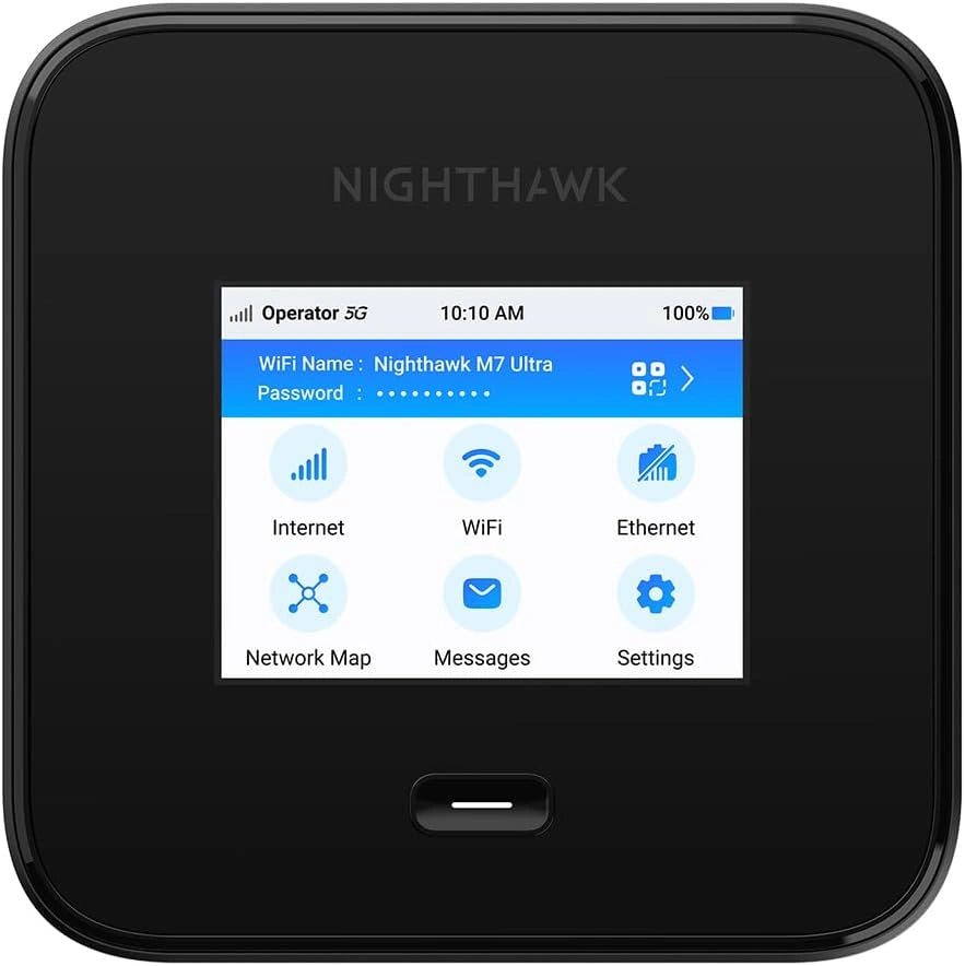 NETGEAR Nighthawk M7 Pro 5G Routeur Mobile, WiFi 7, Compatible Mondial, Vitesse 5.8 Gbps, Autonomie 13 Heures