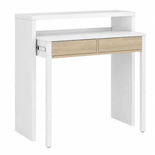 Bureau extensible blanc et chêne canadien