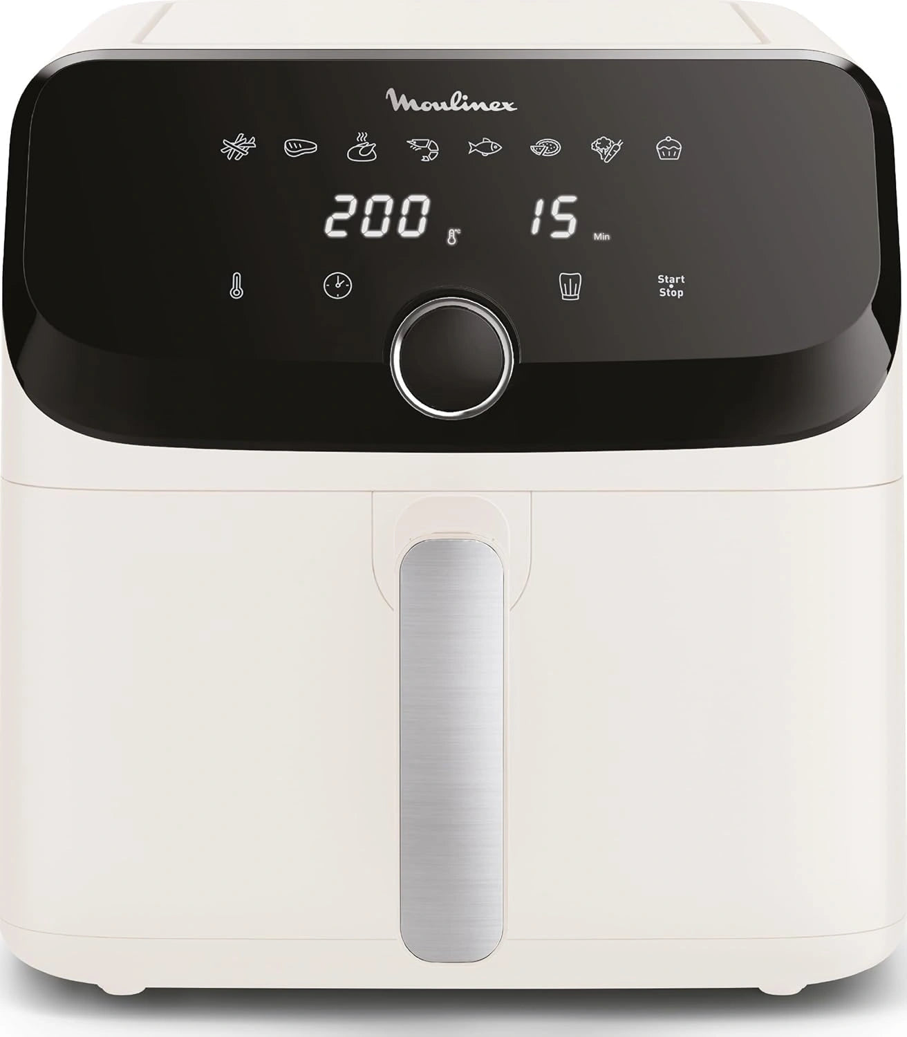 Friteuse à Air Moulinex Easy Fry Ivoire 7,5L, Capacité XL, 8 Programmes Prédéfinis, Design Compact, Modèle EZ855AF0
