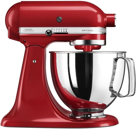 Robot Pâtissier Artisan KitchenAid - Multifonctions avec Bol 4,8 L et 3 Accessoires - Rouge Empire