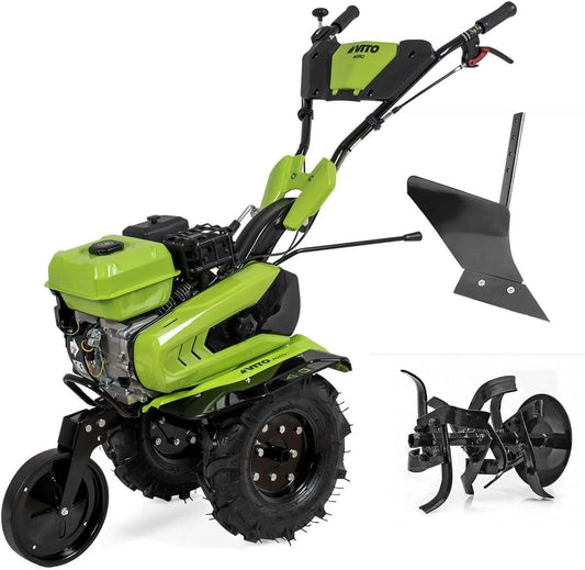 VITO - Motobineuse Thermique 7CV 212cc 5200W avec Fraises et Butteur pour Jardinage et Maraîchage