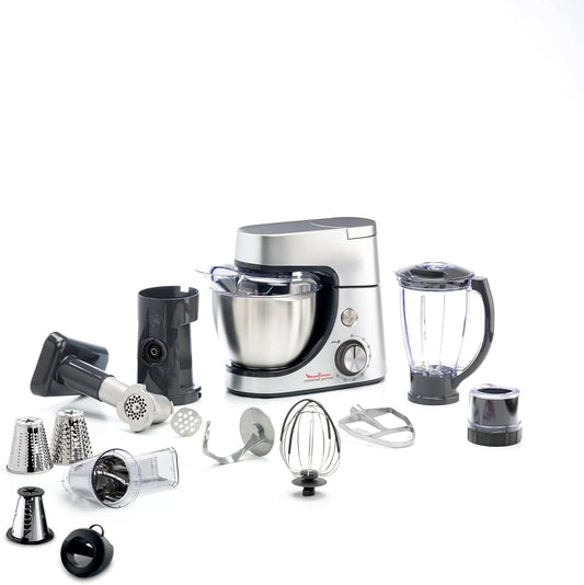 Robot pâtissier polyvalent Moulinex 1100W avec accessoires complets