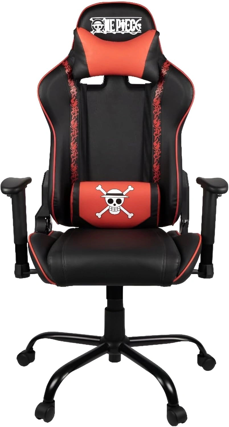 Chaise Gaming Ergonomique One Piece - Siège Inclinable 150° - Cuir PU - Soutien Lombaire et Cervical Ajustable - Appui-tête Intégré - Noir