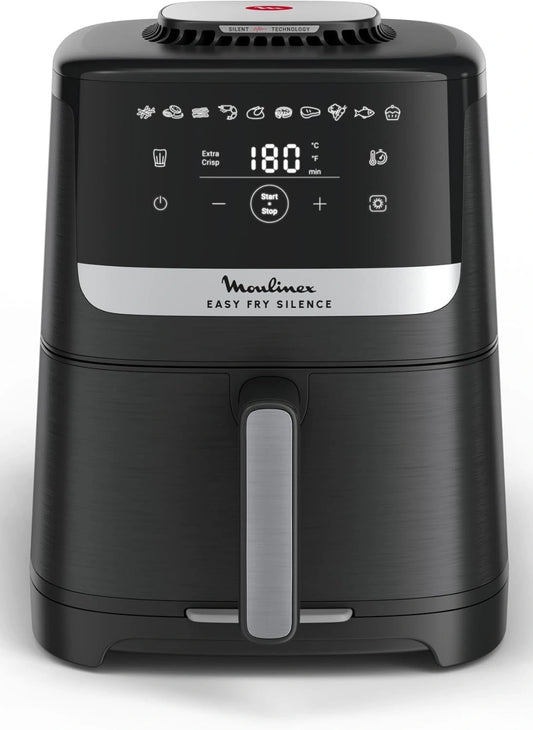 Friteuse à Air Moulinex Easy Fry Silence, 5L, Technologie Silencieuse, Nettoyage Facile, Noire