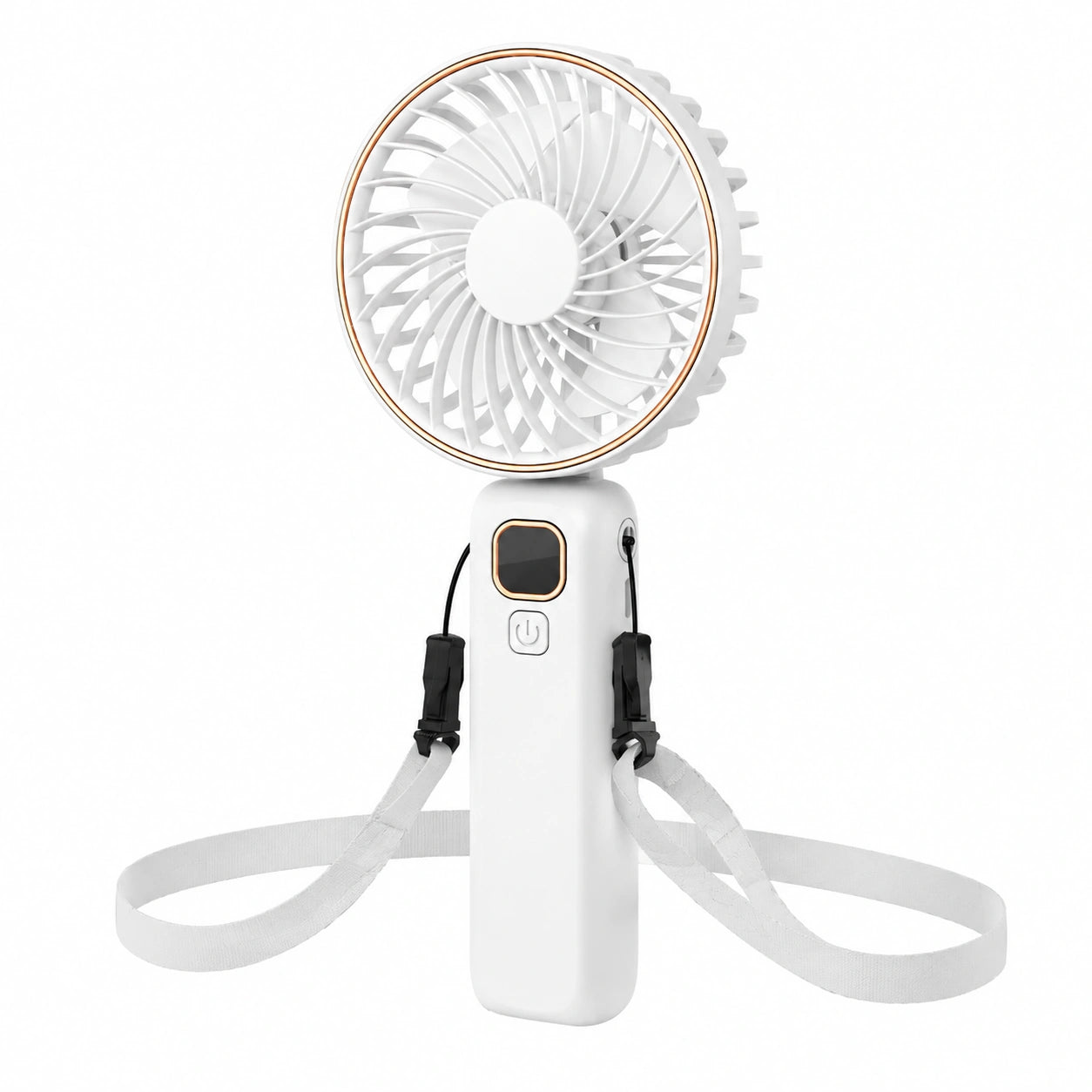 Ventilateur Compact USB 4000mAh, Autonomie Étendue, 6 Vitesses Silencieuses, Pliable avec Lanière pour Bureau et Voyage