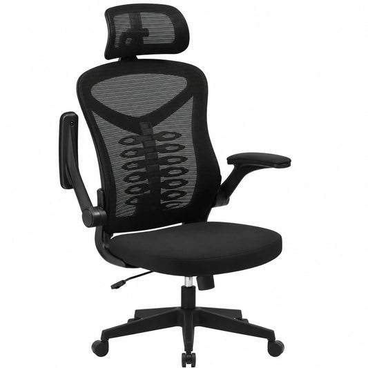 Chaise de Bureau Ergonomique avec Dossier en Maille Respirante et Accoudoirs 3D