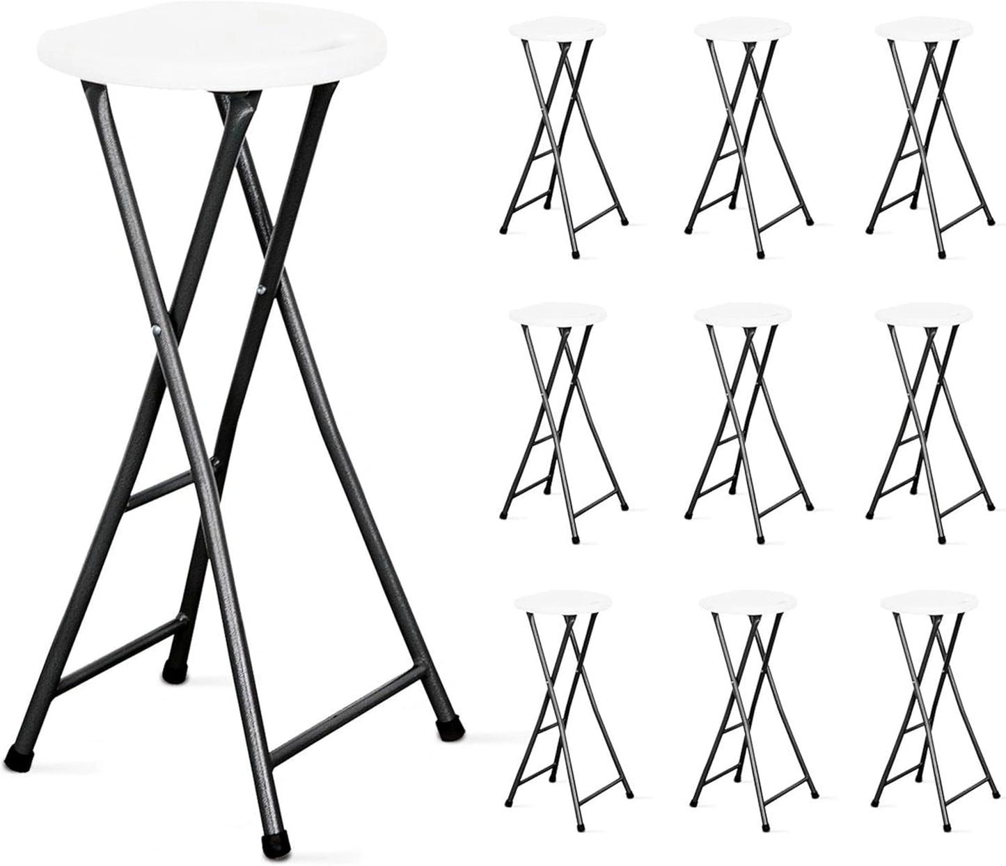 Ensemble de 10 Tabourets de Bar Pliants Modernes