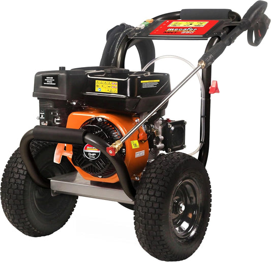 Nettoyeur Haute Pression Thermique 250 Bar, 680 l/h, 8 CV, Moteur 4 Temps OHV, Pompe Laiton, Grandes Roues