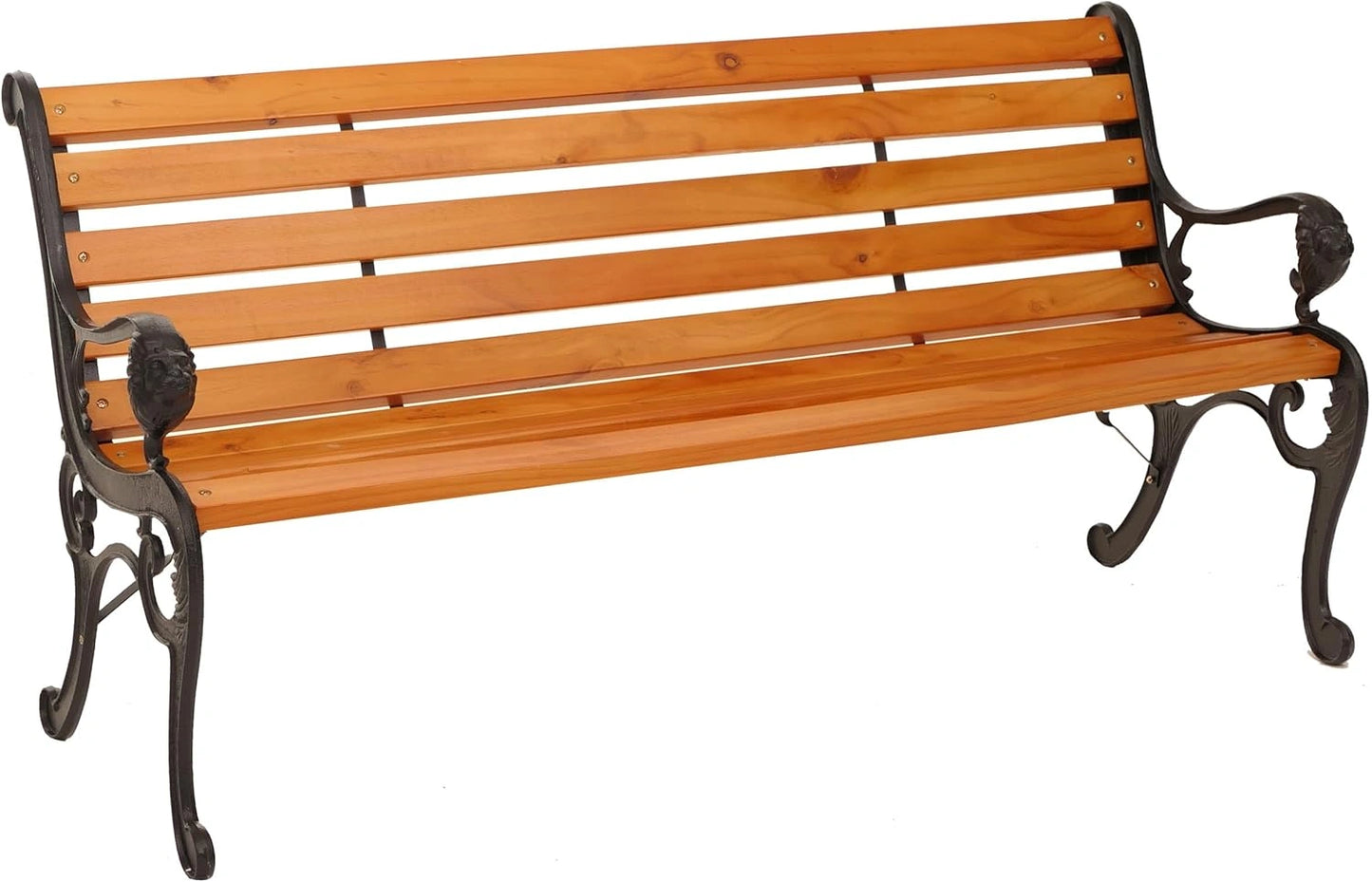 Banc de Jardin en Bois et Fonte, 3 Places, 164 cm, Teck – HWC-O25