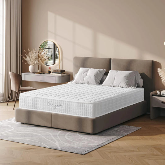 Matelas Ressorts Ensachés 160x200 cm Vesgantti, Épaisseur 24 cm, Confort 7 Zones H3, Soutien Optimal, Respirabilité Oeko-Tex
