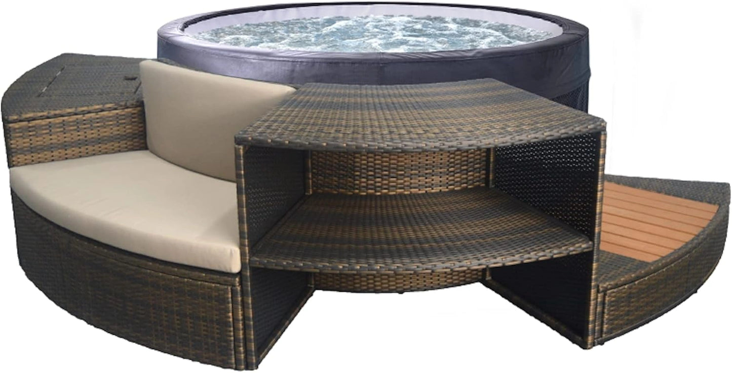 Spa Rond Portable pour 4 Personnes avec Mobilier - NetSpa Vita