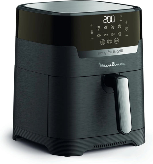 Friteuse à Air Moulinex XL 4,6L, Gril Intégré, 8 Modes, Écran Tactile, Température Ajustable, Idéale pour 6 Personnes